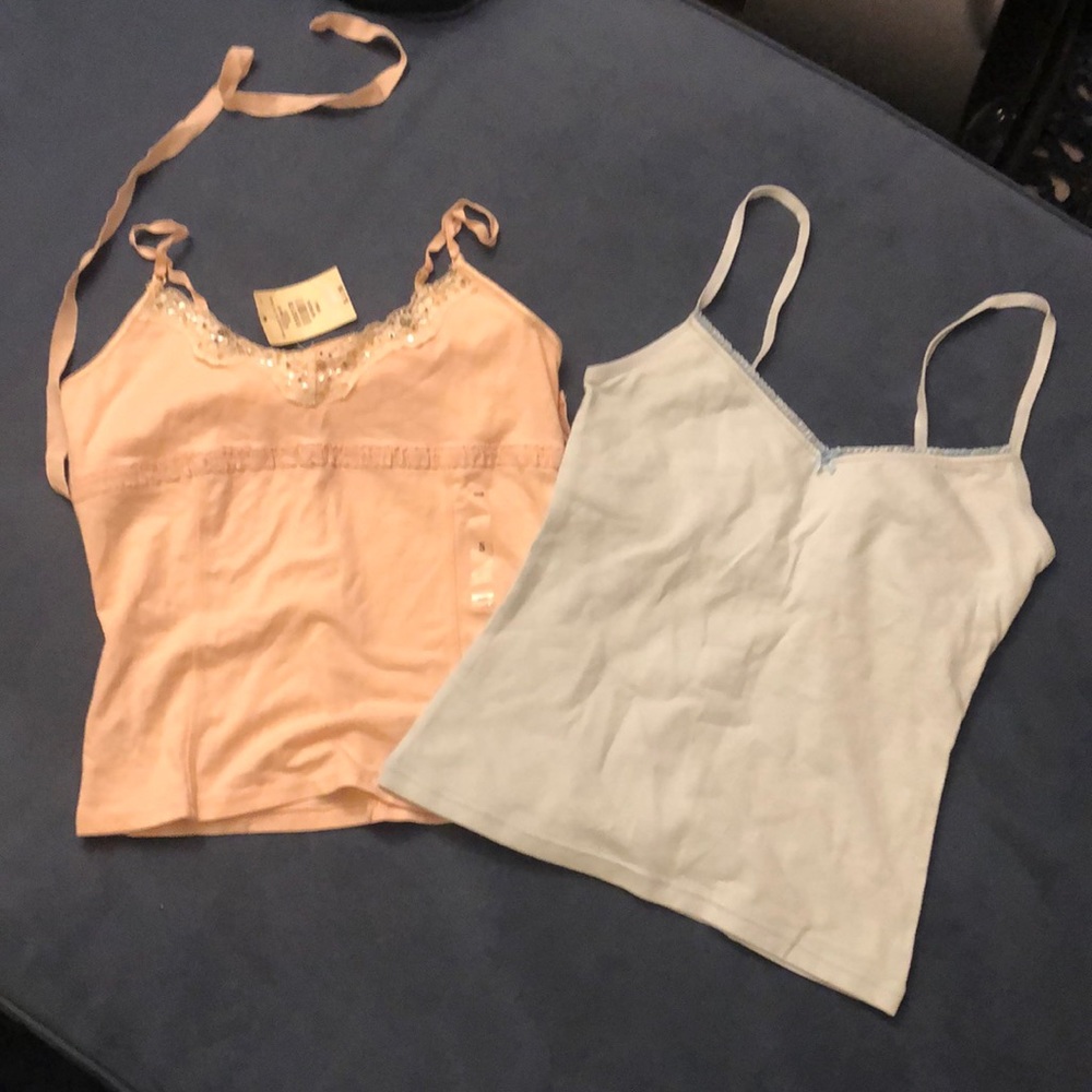 Abercrombie & Fitch tank tops NWT Small pink and NWOT XS blue.